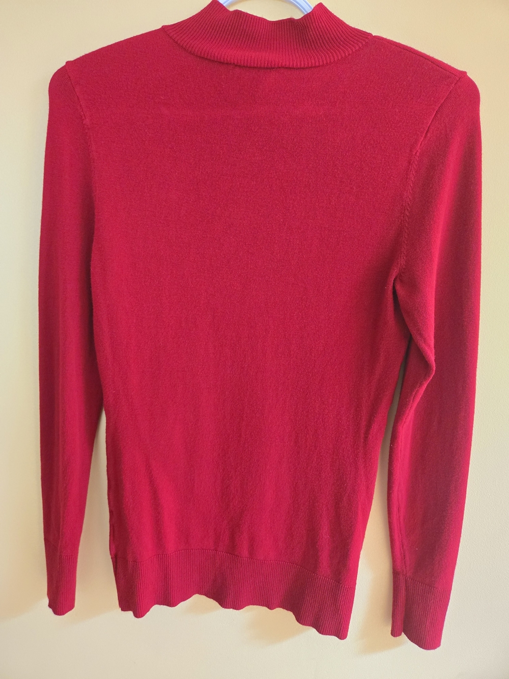le chateau Crimson Red Crisscross V-Neck Sweater - Picture 7 of 10